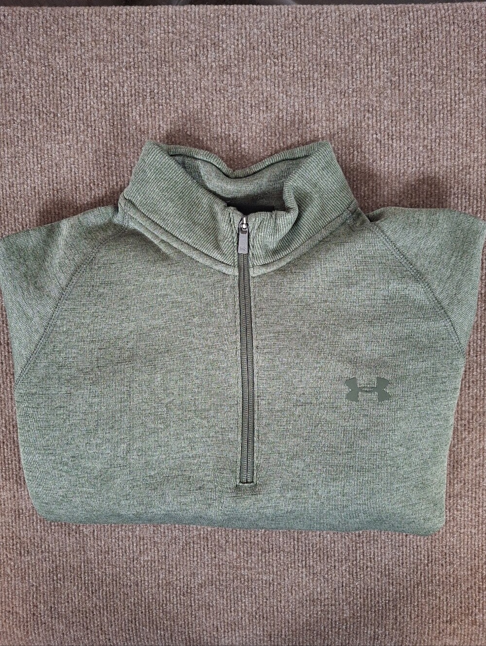 Under Armour Green Loose Fit Coldgear 1/4 Zip Fleece Pullover Size XL